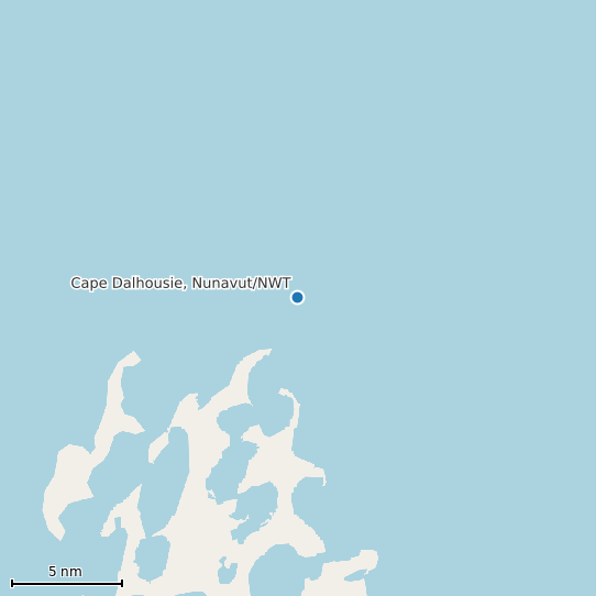 Map of Cape Dalhousie, Nunavut/NWT Tide Prediction Station