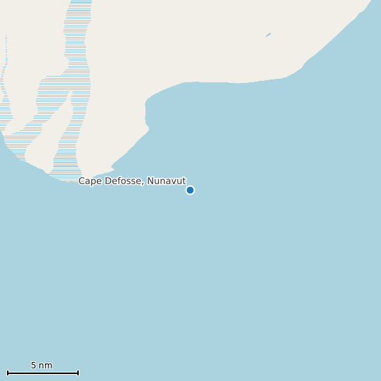 Map of Cape Defosse, Nunavut Tide Prediction Station