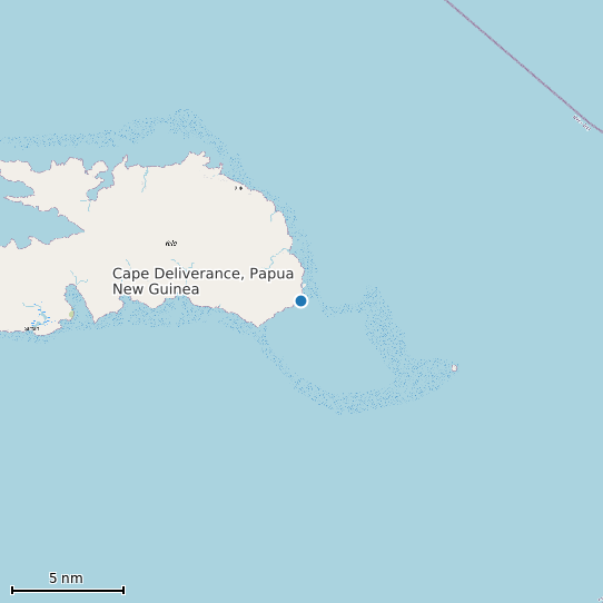 Map of Cape Deliverance, Papua New Guinea Tide Prediction Station