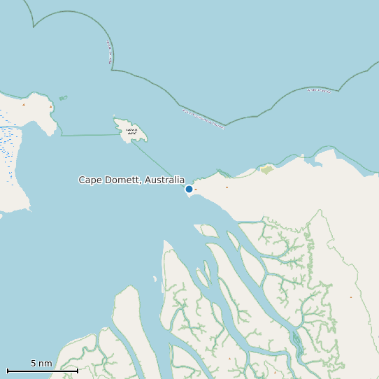 Map of Cape Domett, Australia Tide Prediction Station