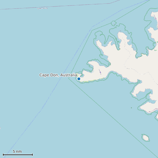 Map of Cape Don, Australia Tide Prediction Station