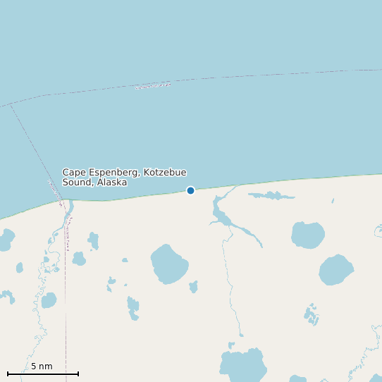 Map of Cape Espenberg, Kotzebue Sound, Alaska Tide Prediction Station