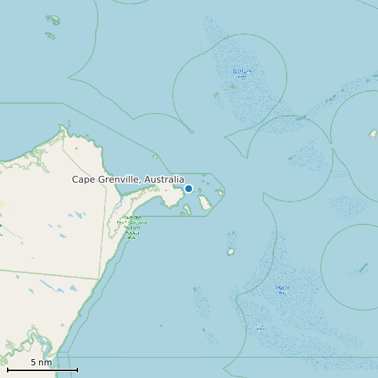 Map of Cape Grenville, Australia Tide Prediction Station