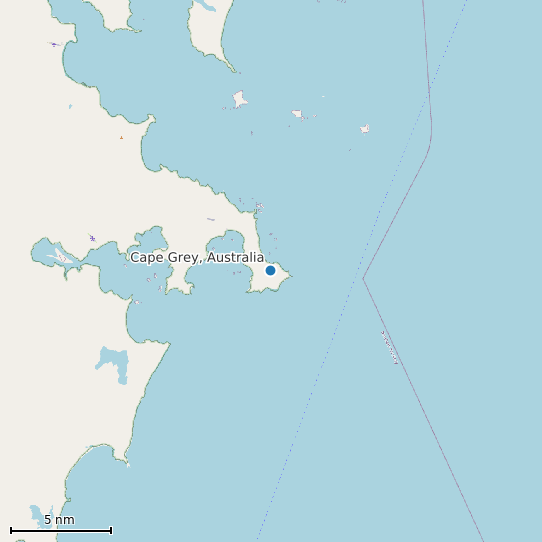 Map of Cape Grey, Australia Tide Prediction Station