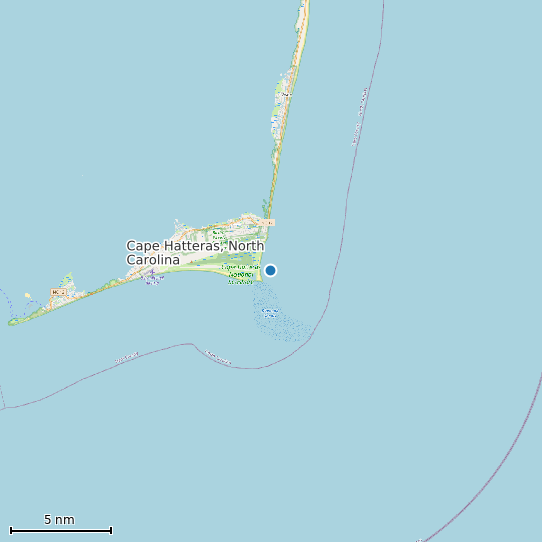 Map of Cape Hatteras, North Carolina Tide Prediction Station