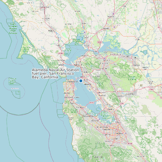 Map of Alameda Naval Air Station fuel pier, San Francisco Bay, California Tide Prediction Station