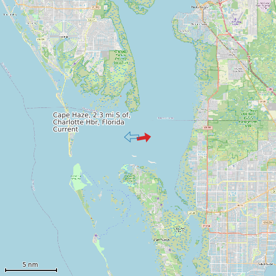 Map of Cape Haze, 2.3 mi S of, Charlotte Hbr, Florida Current Prediction Station
