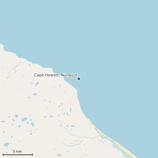 Map of Cape Hewett, Nunavut Tide Prediction Station