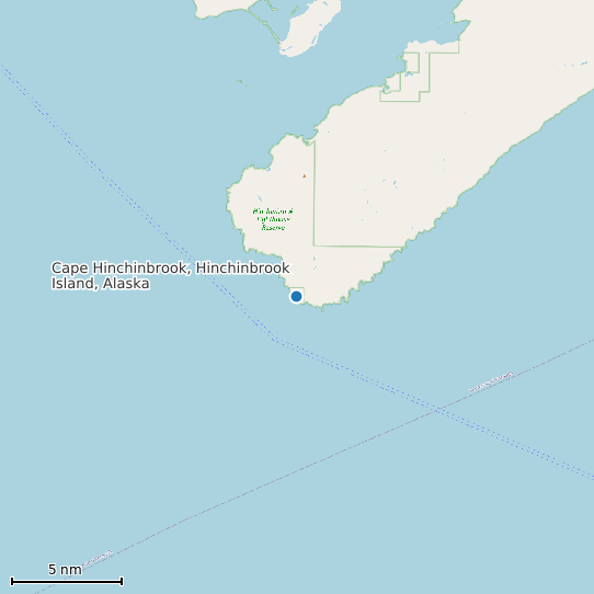 Map of Cape Hinchinbrook, Hinchinbrook Island, Alaska Tide Prediction Station