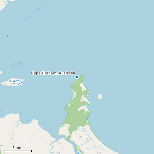 Map of Cape Hotham, Australia Tide Prediction Station