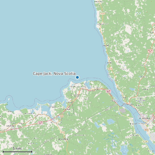 Map of Cape Jack, Nova Scotia Tide Prediction Station