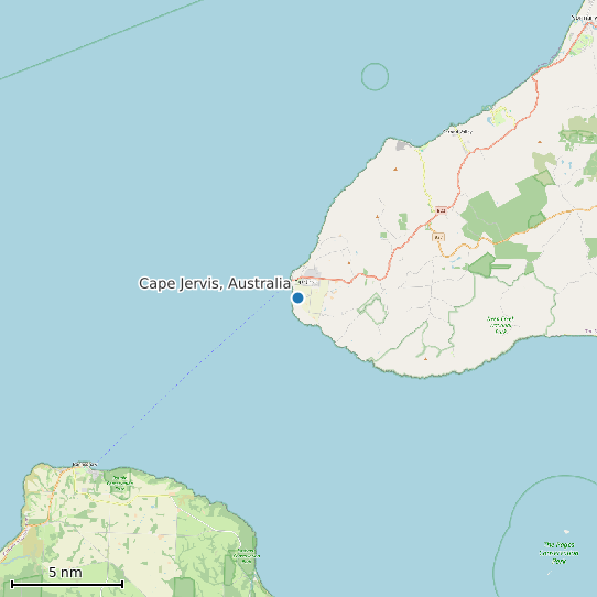 Map of Cape Jervis, Australia Tide Prediction Station