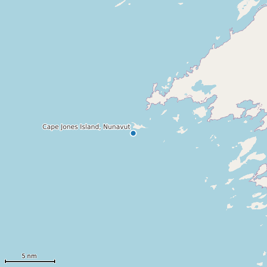 Map of Cape Jones Island, Nunavut Tide Prediction Station