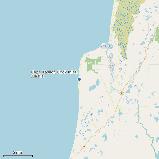 Map of Cape Kasilof, Cook Inlet, Alaska Tide Prediction Station