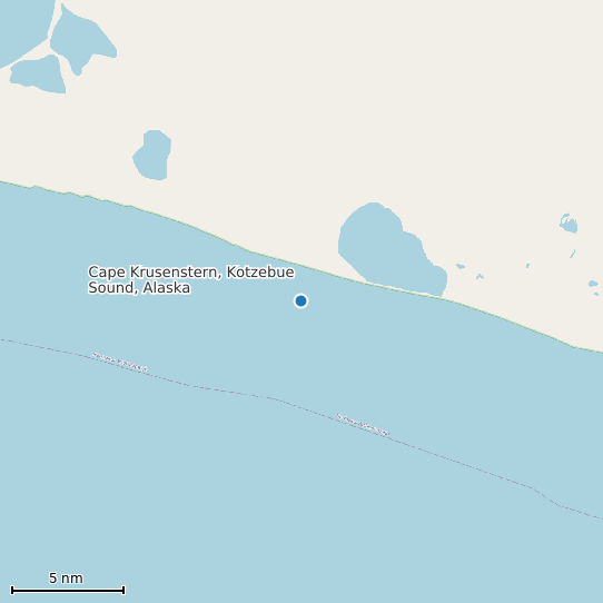 Map of Cape Krusenstern, Kotzebue Sound, Alaska Tide Prediction Station