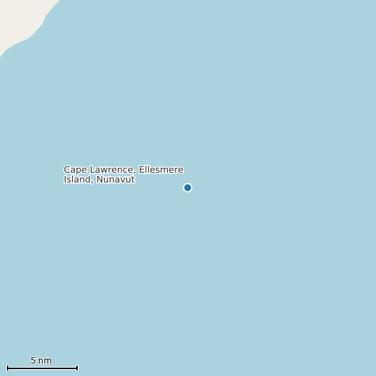 Map of Cape Lawrence, Ellesmere Island, Nunavut Tide Prediction Station