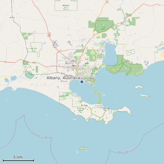 Map of Albany, Australia Tide Prediction Station