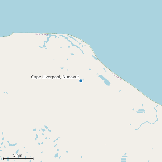 Map of Cape Liverpool, Nunavut Tide Prediction Station