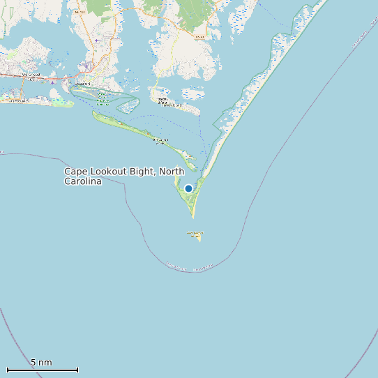 Map of Cape Lookout Bight, North Carolina Tide Prediction Station