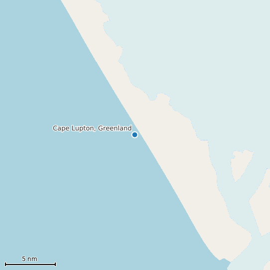 Map of Cape Lupton, Greenland Tide Prediction Station