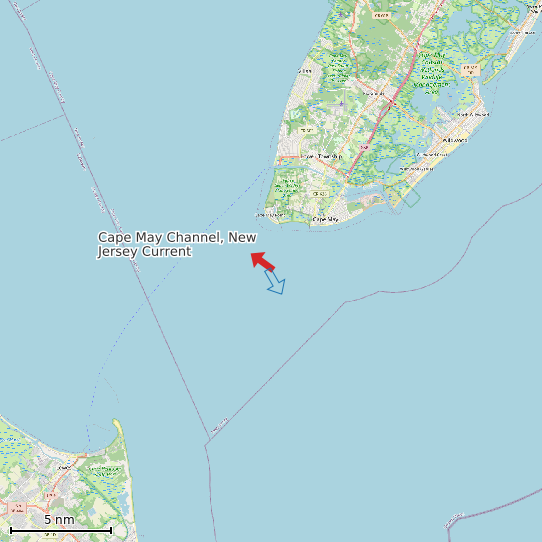 Map of Cape May Channel, New Jersey Current Prediction Station