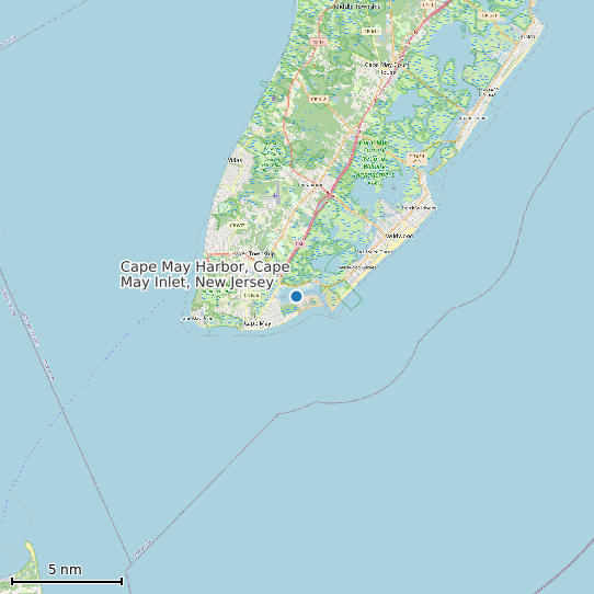Map of Cape May Harbor, Cape May Inlet, New Jersey Tide Prediction Station
