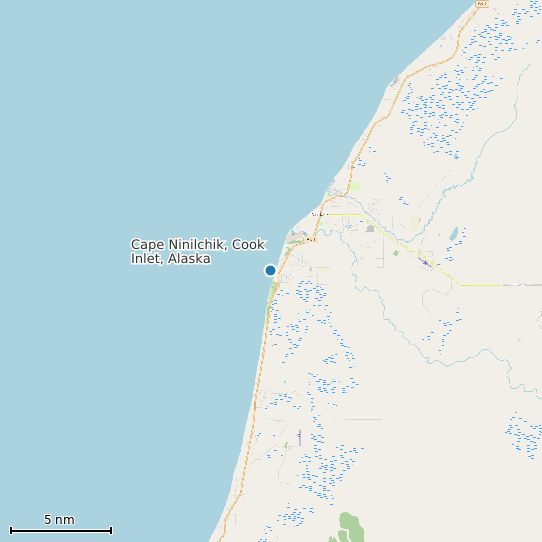 Map of Cape Ninilchik, Cook Inlet, Alaska Tide Prediction Station