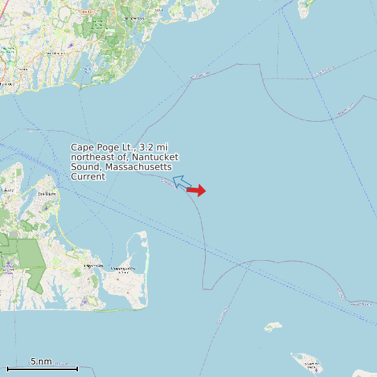 Map of Cape Poge Lt., 3.2 mi northeast of, Nantucket Sound, Massachusetts Current Prediction Station