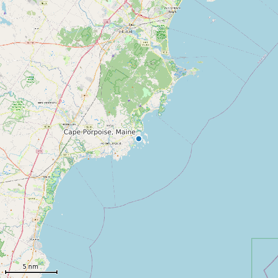 Map of Cape Porpoise, Maine Tide Prediction Station