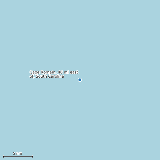 Map of Cape Romain, 46 mi east of, South Carolina Tide Prediction Station