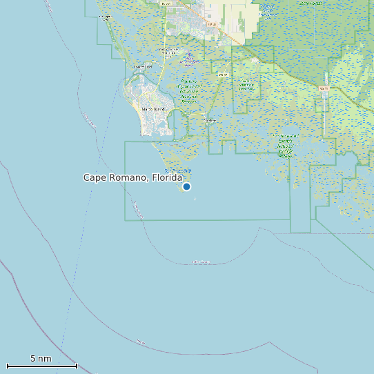 Map of Cape Romano, Florida Tide Prediction Station