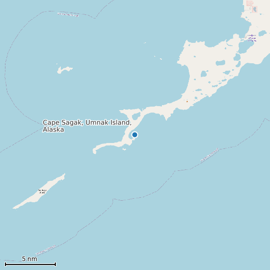 Map of Cape Sagak, Umnak Island, Alaska Tide Prediction Station