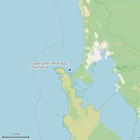 Map of Cape Sorell, Pilot Bay, Tasmania Tide Prediction Station
