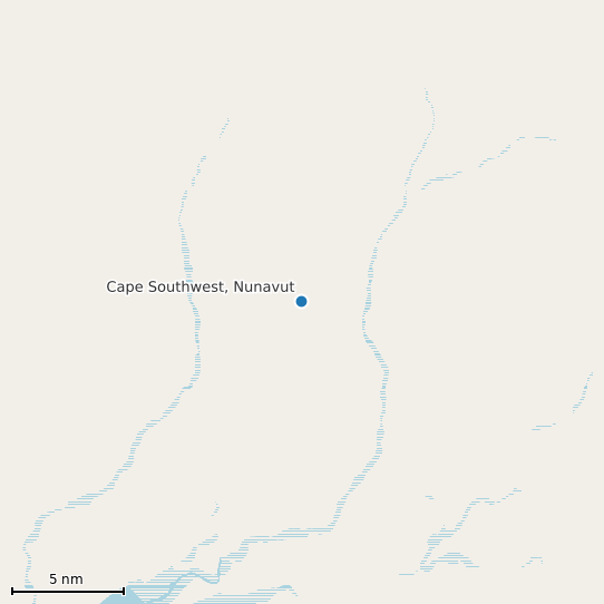 Map of Cape Southwest, Nunavut Tide Prediction Station