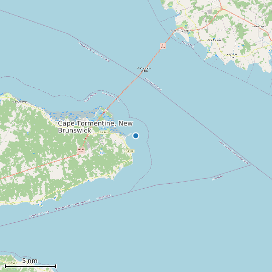 Map of Cape Tormentine, New Brunswick Tide Prediction Station