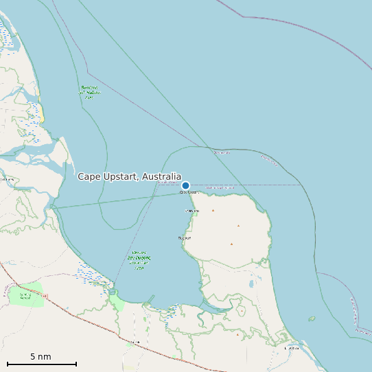 Map of Cape Upstart, Australia Tide Prediction Station