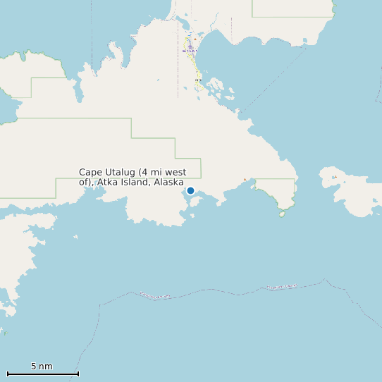 Map of Cape Utalug (4 mi west of), Atka Island, Alaska Tide Prediction Station