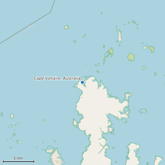 Map of Cape Voltaire, Australia Tide Prediction Station