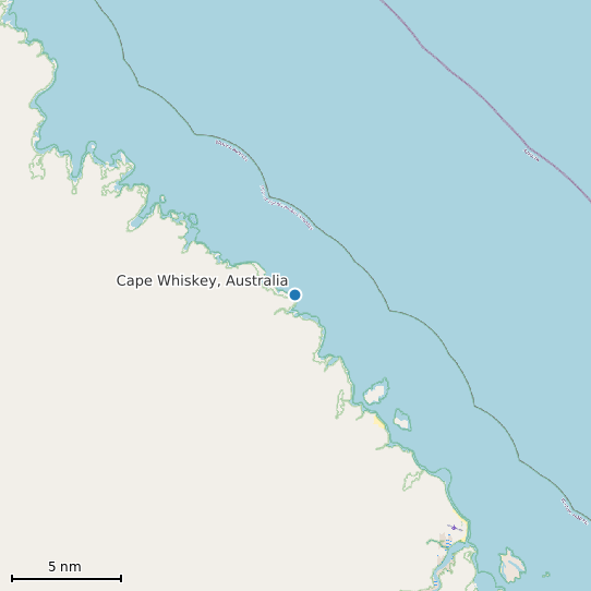 Map of Cape Whiskey, Australia Tide Prediction Station