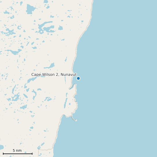 Map of Cape Wilson 2, Nunavut Tide Prediction Station
