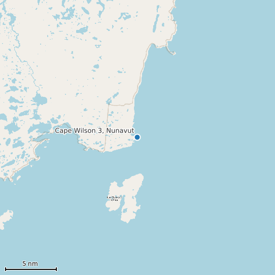 Map of Cape Wilson 3, Nunavut Tide Prediction Station