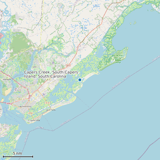 Map of Capers Creek, South Capers Island, South Carolina Tide Prediction Station