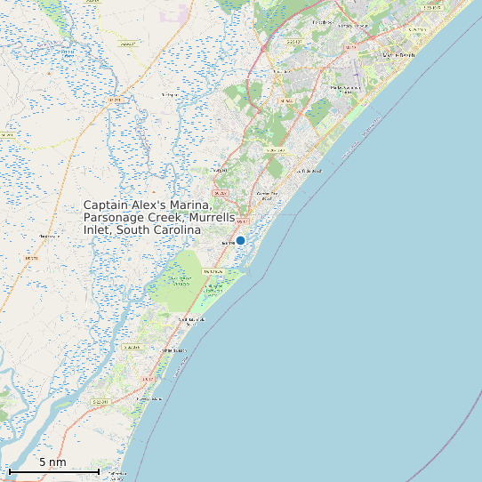 Map of Captain Alex's Marina, Parsonage Creek, Murrells Inlet, South Carolina Tide Prediction Station