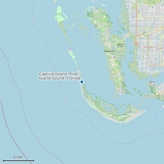 Map of Captiva Island, Pine Island Sound, Florida Tide Prediction Station