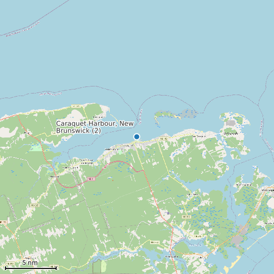 Map of Caraquet Harbour, New Brunswick (2) Tide Prediction Station
