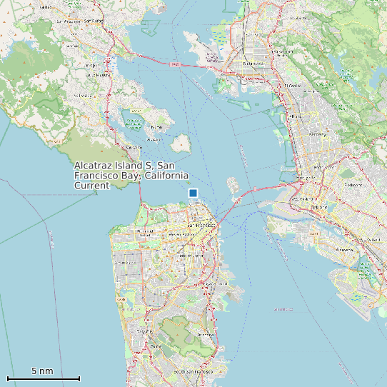 Map of Alcatraz Island S, San Francisco Bay, California Current Prediction Station