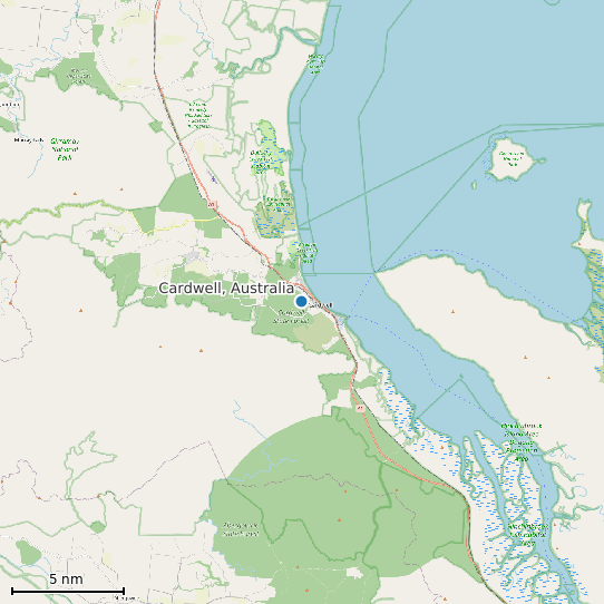 Map of Cardwell, Australia Tide Prediction Station