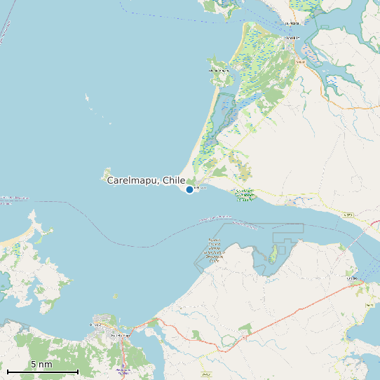 Map of Carelmapu, Chile Tide Prediction Station