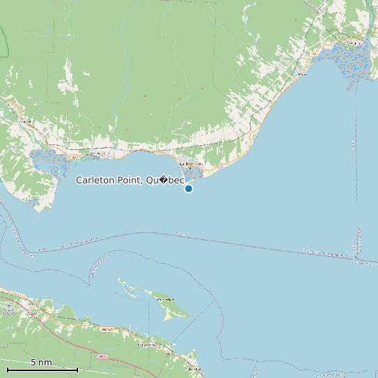 Map of Carleton Point, Qu�bec Tide Prediction Station