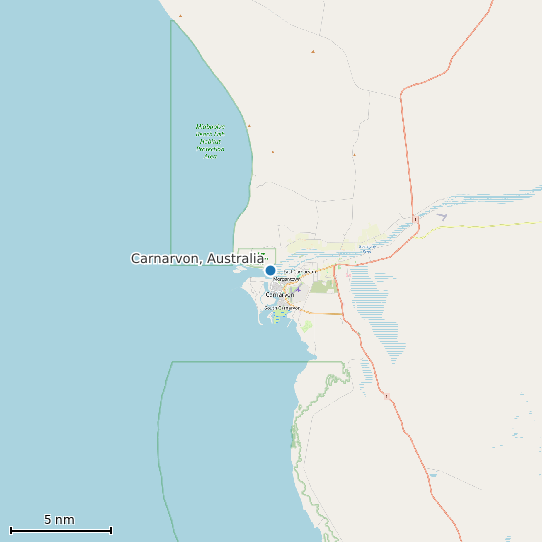 Map of Carnarvon, Australia Tide Prediction Station